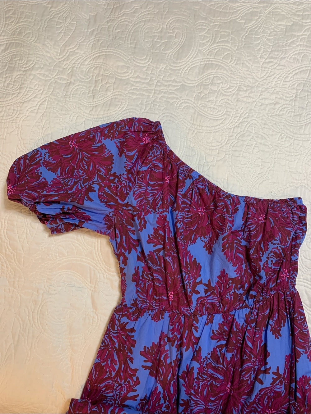 Lilly Pulitzer Women’s Zelalynn Sz 16 Floral One Shoulder Cotton Maxi Dress - Picture 3 of 14